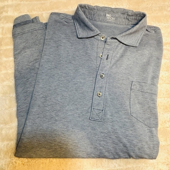 Fairway & Greene Other - F&G Tech Polo Shirt Men XL Slate Blue Stretch Golf Athletic Performance